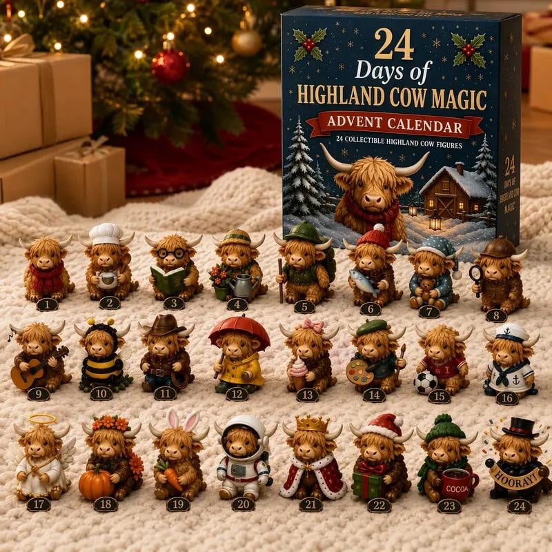 24 Days of Highland Cow Advent Calendar