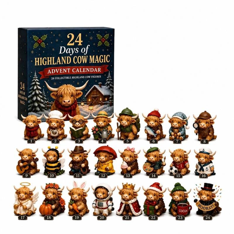 24 Days of Highland Cow Advent Calendar